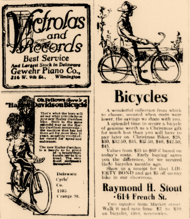newspaper advertisements, bicycles