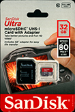32GB MicroSD Card with SD Card Adapter