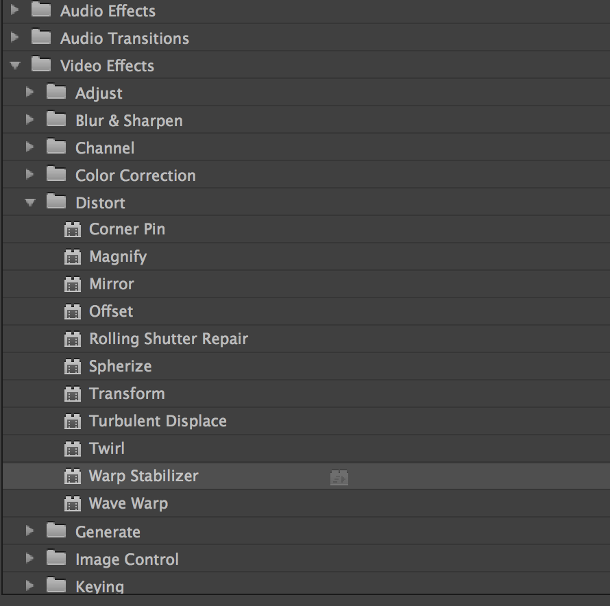 warp stabilizer requires clip dimensions to match sequence