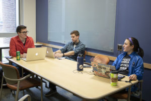 Students in a group study room