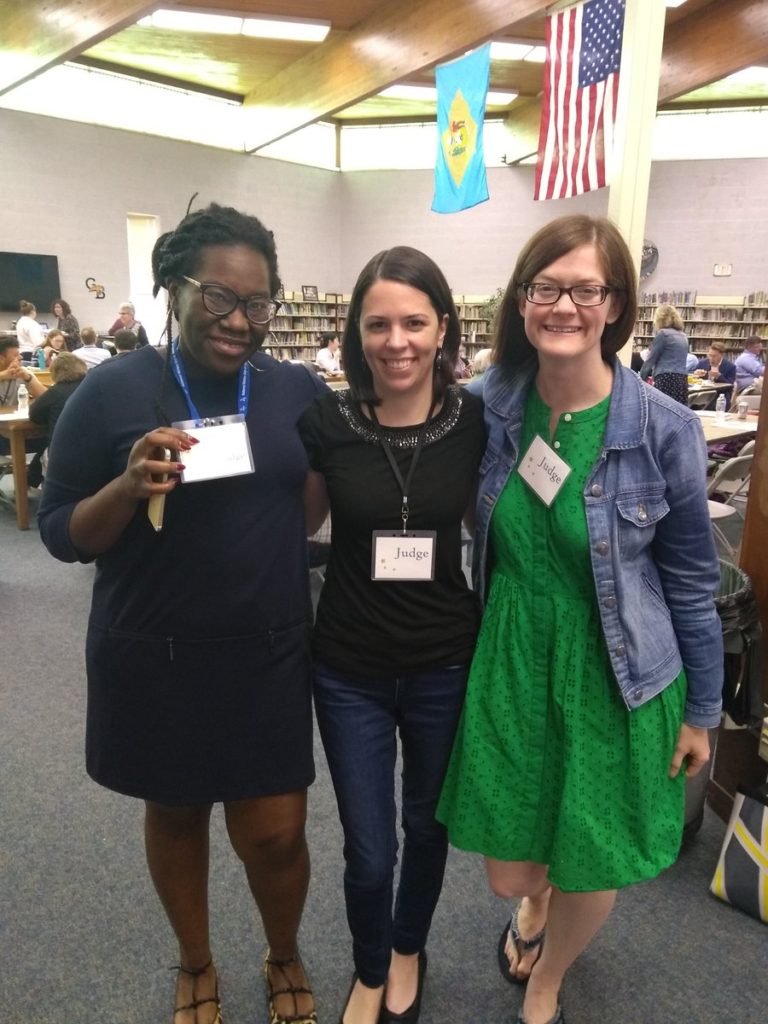 Librarians Grace Adeneye, Lauren Wallis and Meg Grotti
