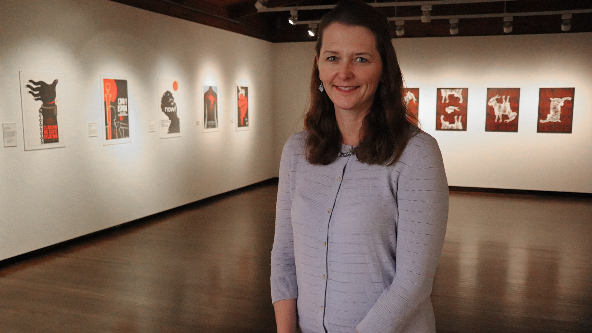 Tiarna Doherty poses in Mechanical Hall Gallery