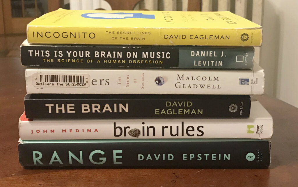 A stack of books.