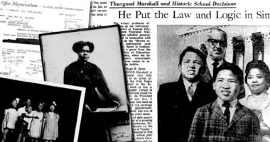 Black and white photos, docments and newspaper clippings