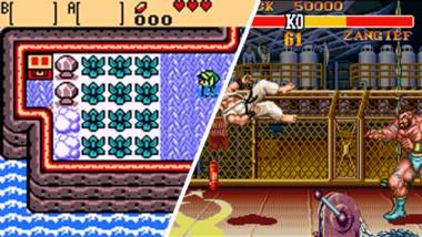 Image stills from retro video games