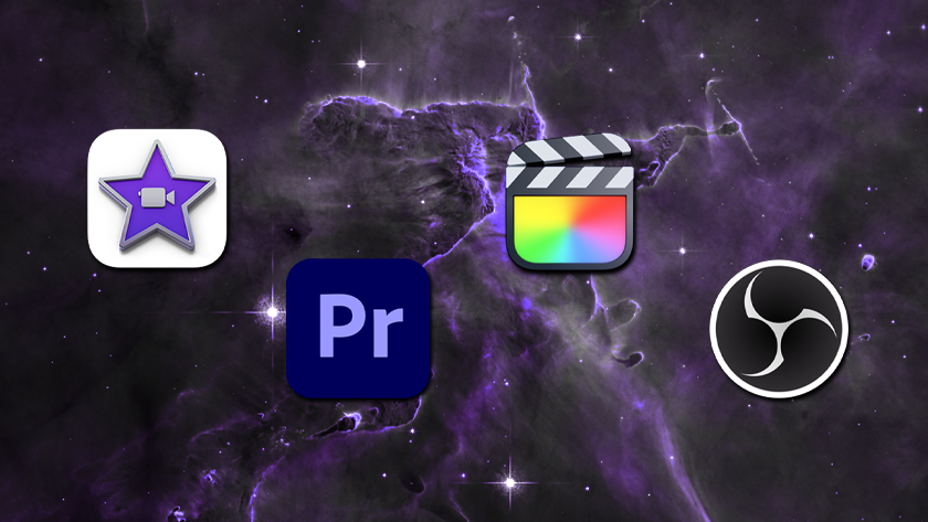 Icons for various multimedia editing software