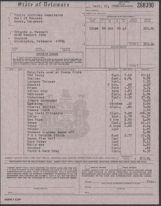 Invoice for paint supplies.