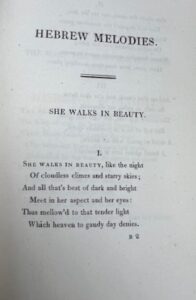 The first verse of Byron's poem "She Walks in Beauty"