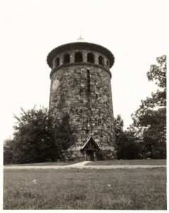 A photograph from the 1930s of a tower.