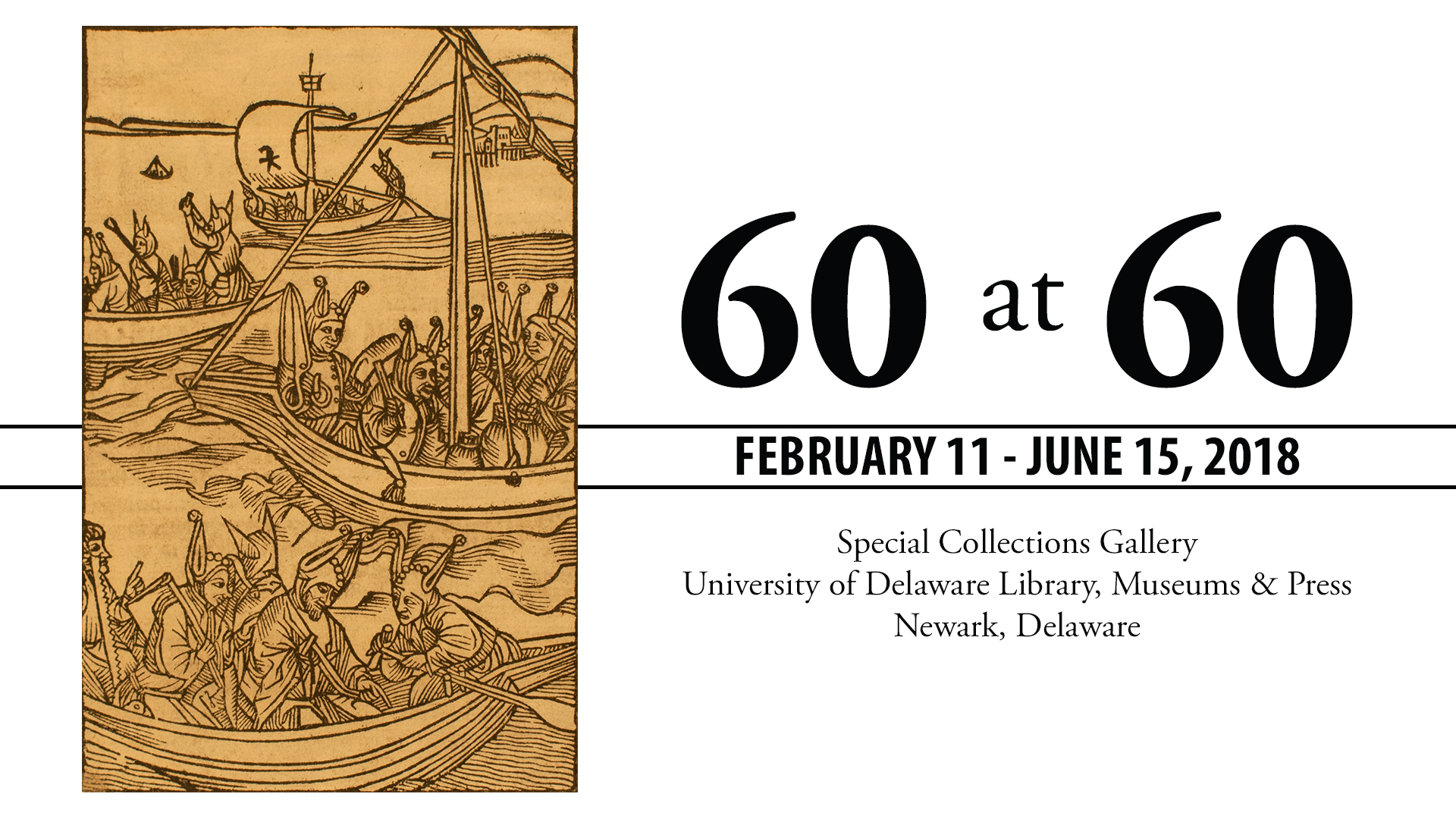 Poster for "60 at 60" exhibition