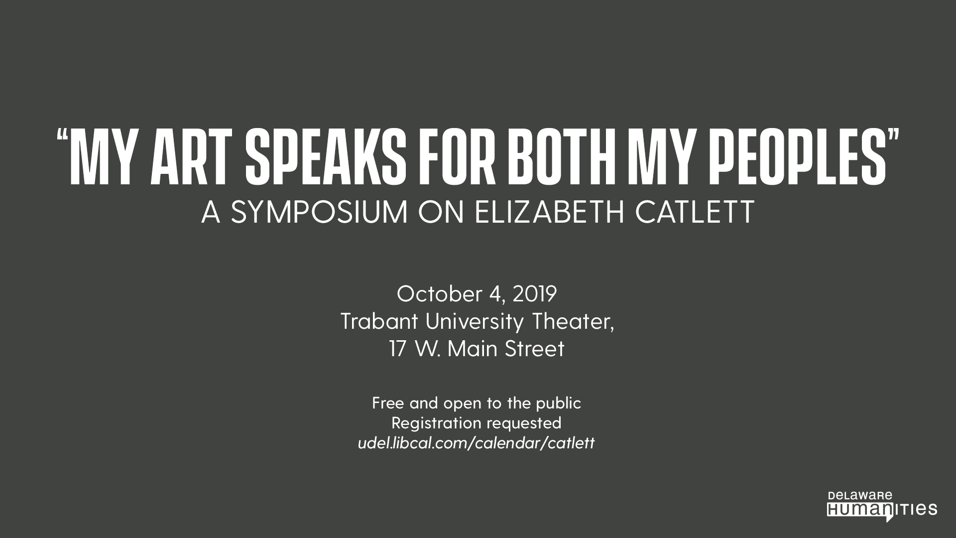 Promotional image for Elizabeth Catlett symposium