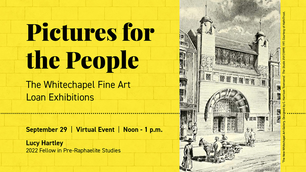 Pictures for the People event thumbnail, yellow background with image of Whitechapel Art Gallery