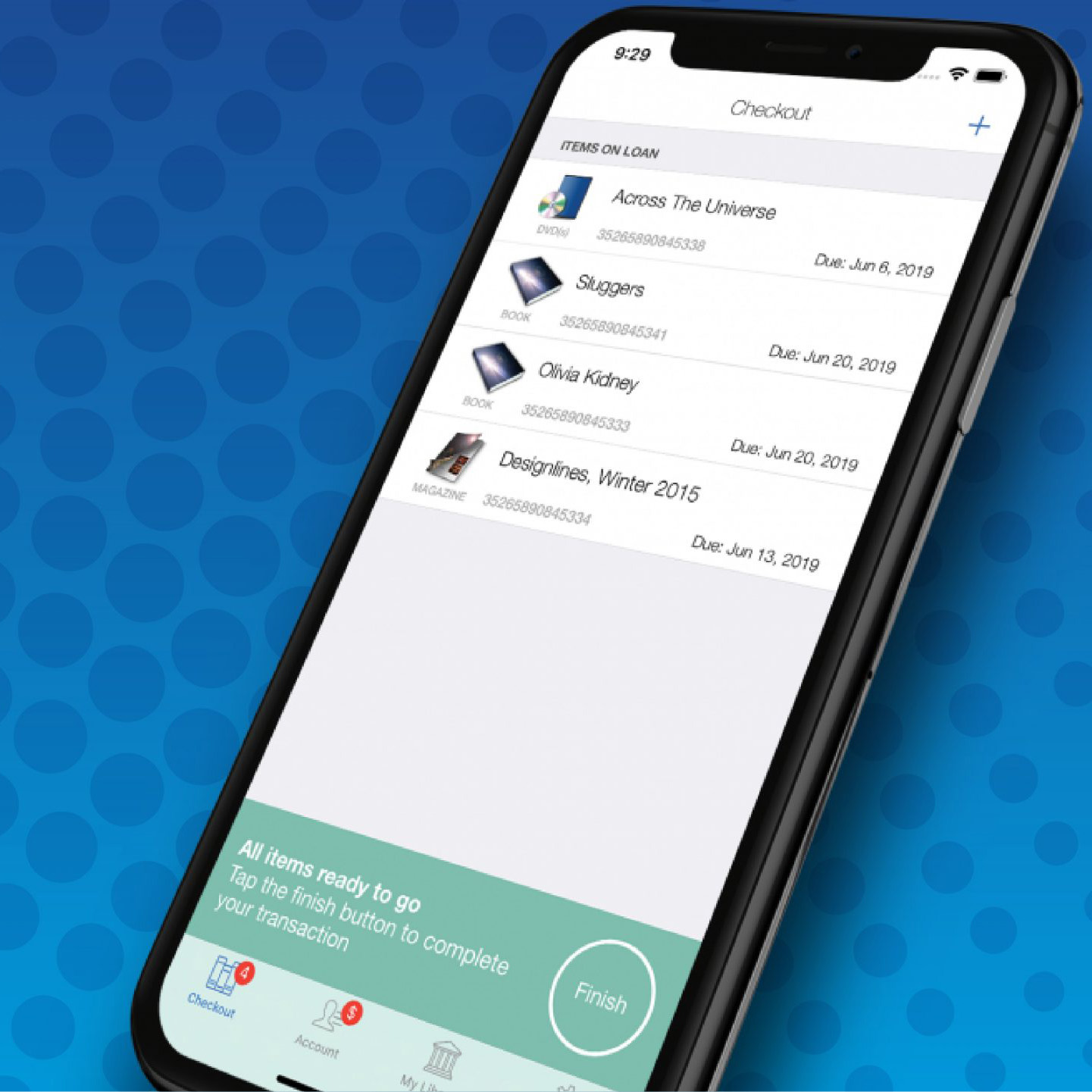 UD Library Self-Checkout App screen