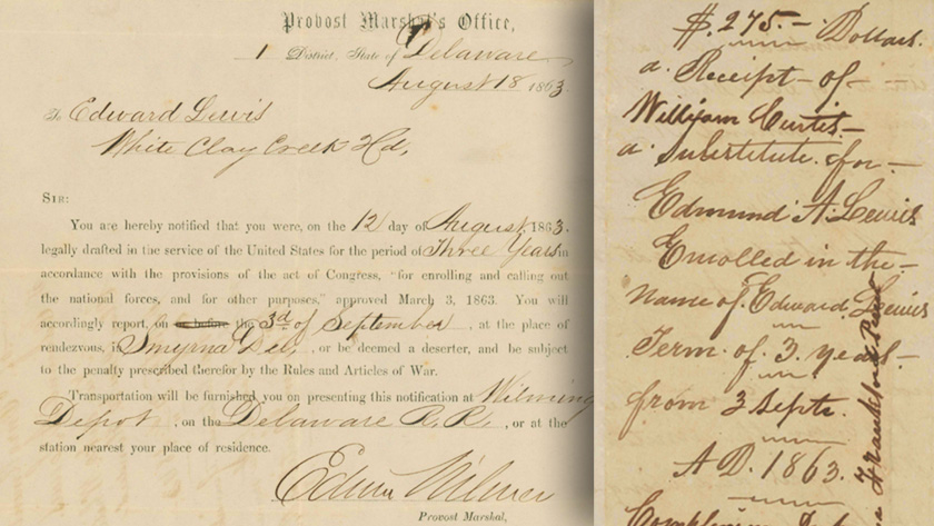 Handwritten documents on aged papers